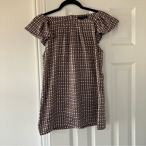 Banana Republic Tops - Banana Republic Woman’s Flutter Short Sleeve Brown Blouse (Medium)